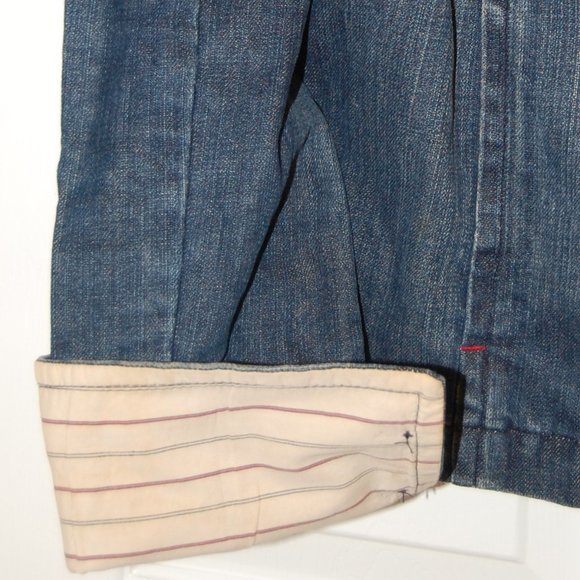 LIZ CLAIRBORNE Short Blue Denim Pea Coat Jacket W/ Anchor Buttons  SIze 8 - Picture 6 of 10